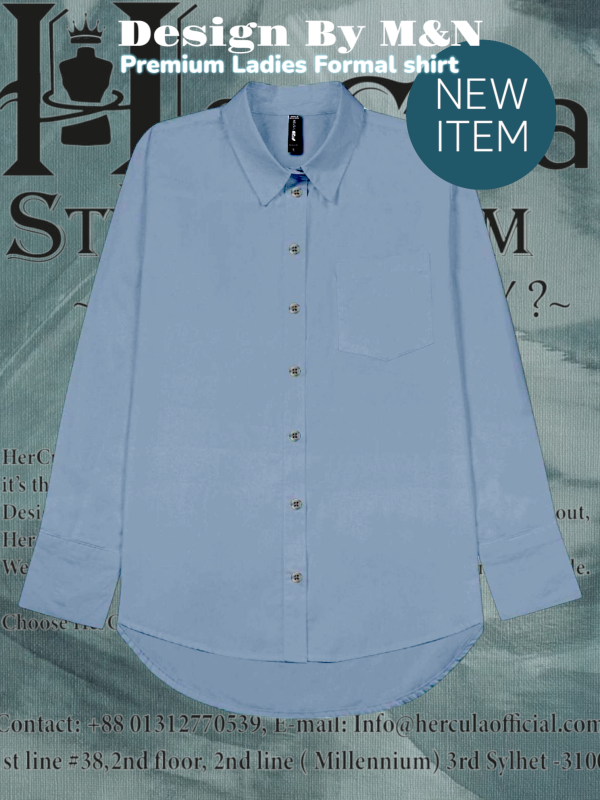 Light Blue Premium Formal Shirt – by HerCula