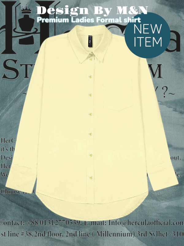 Soft Yellow Premium Formal Shirt – by HerCula