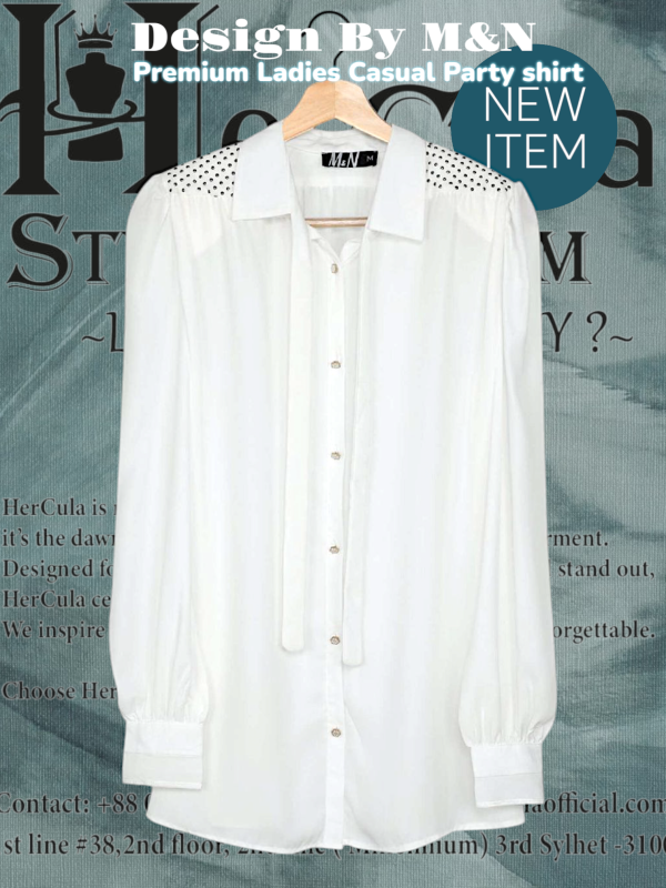 Premium White Ladies Casual Party Shirt