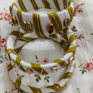 Traditional Multicolor Fabric Churii with Shell and Bead Work