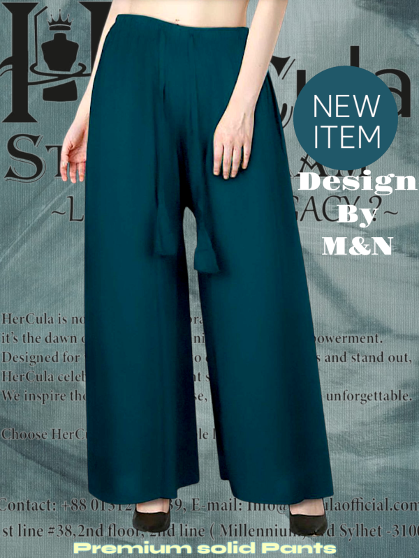 Dark Green Palazzo Pants - Handcrafted Elegance | Limited Stock