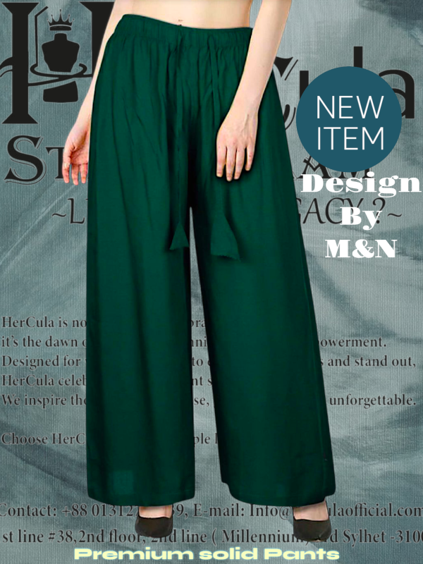 Green Solid Palazzo Pants