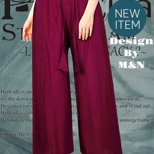 Red Solid Palazzo Pants