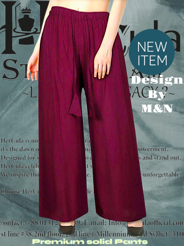 Red Solid Palazzo Pants